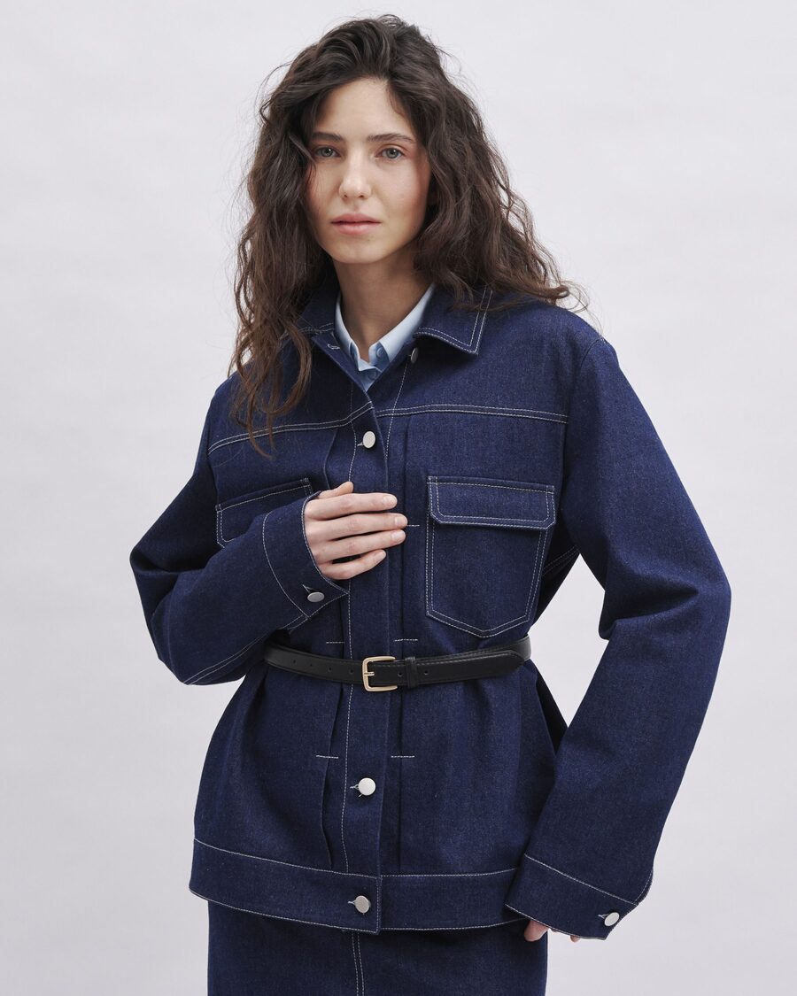 Organic Denim Jacket — front view